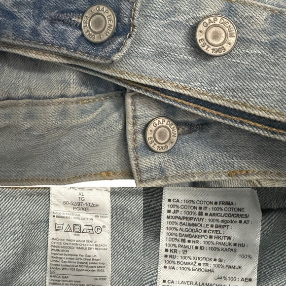 Gap Denim Jean Trucker Jacket Light Blue Wash Retro 1990s Broken In Extra Large - Picture 4 of 16